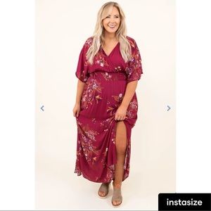 Chic Soul maxi dress, magenta
